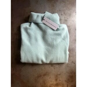 WHITE + WARREN Cashmere Essential Turtleneck Sweater Womens Sz Large Spearmint